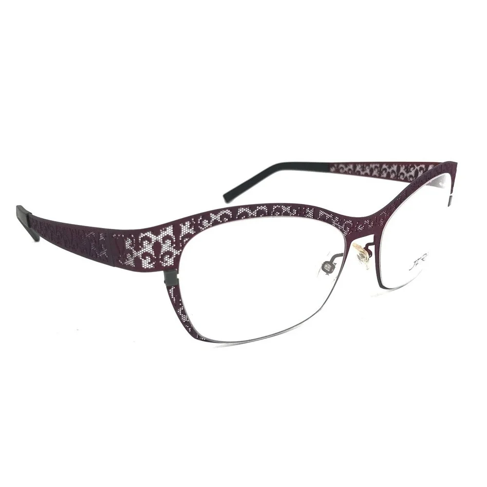 J.F. Rey Eyeglasses Frames JF2559 7777 Purple Matte Fleur De Lis 53-16-132